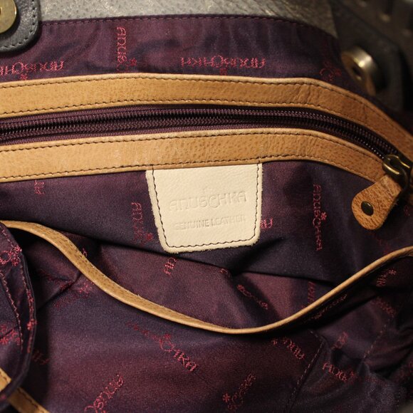 Anuschka Gray and Pink Flamingo Shoulder Bag - Picture 2 of 13